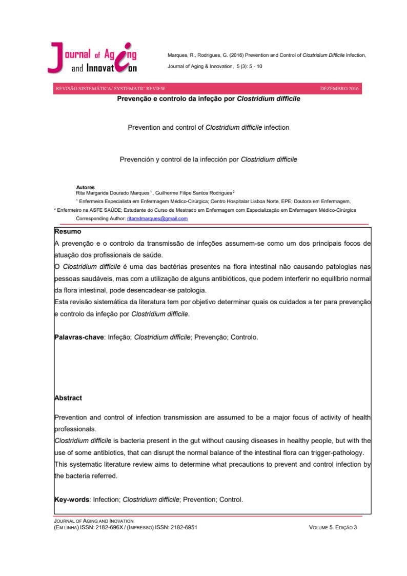 Prevention and control of Clostridium difficile infection | Journal of ...